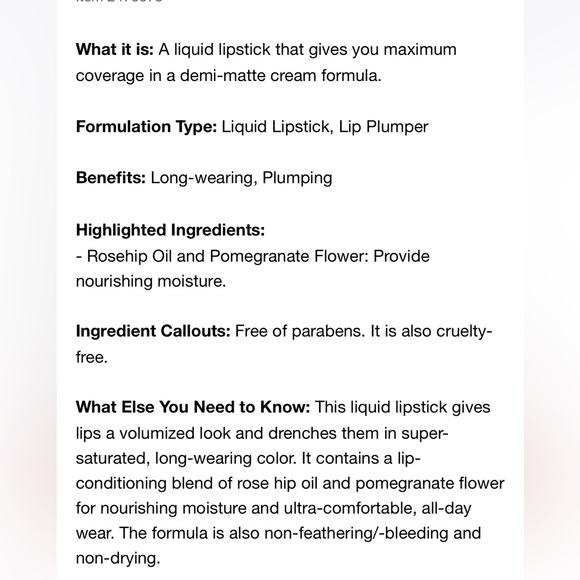 NEW TOO FACED LIP INJECTION LIQUID LIPSTICK IN SHADE INFATUATED 3ml - Picture 5 of 5